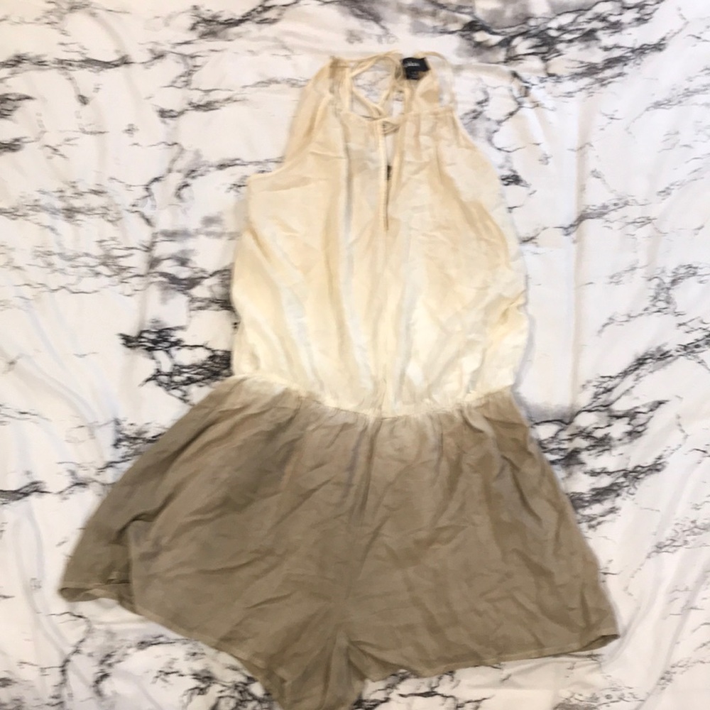 Cream and grey romper